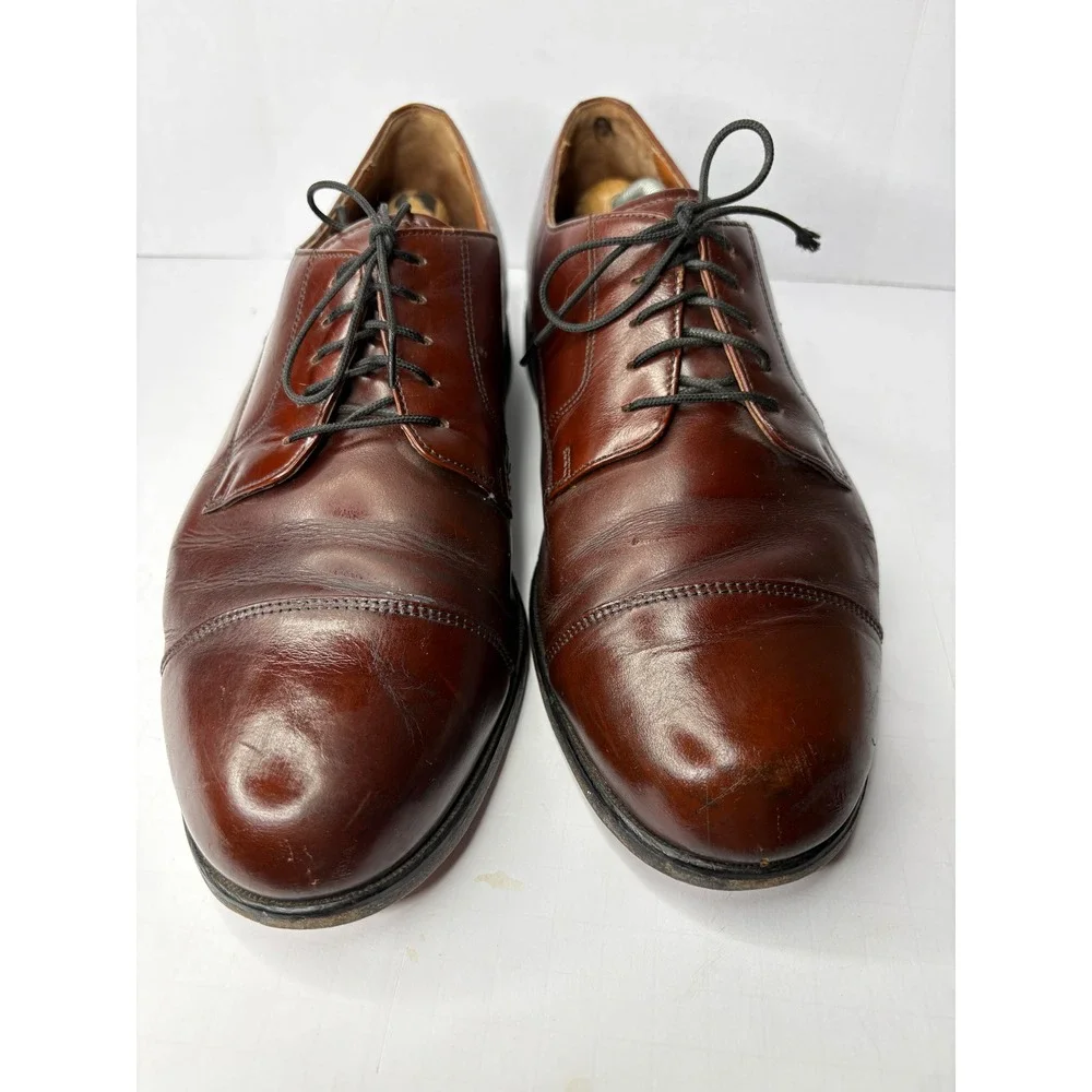 Bostonian Classics Mens 11 W Burgundy Leather Cap Toe Oxford Dress‎ Shoes 20392